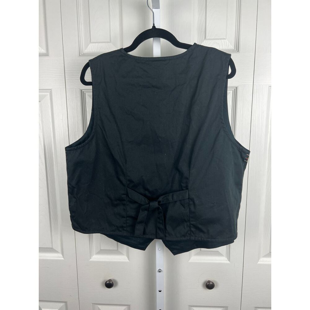 Vintage Bobbie Brooks Black Embroidered Floral Cotton Vest Womens Large 12 14 - Picture 5 of 7